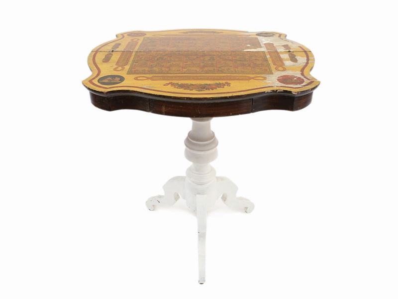 Tavolino da Gioco in Legno Dipinto