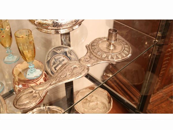 A silver candlestick  (19th century)  - Auction The Collector's House - Villa of the Azaleas in Florence - II - II - Maison Bibelot - Casa d'Aste Firenze - Milano