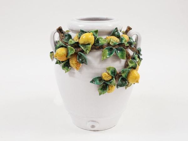 Orcetto in terracotta smaltata bianca