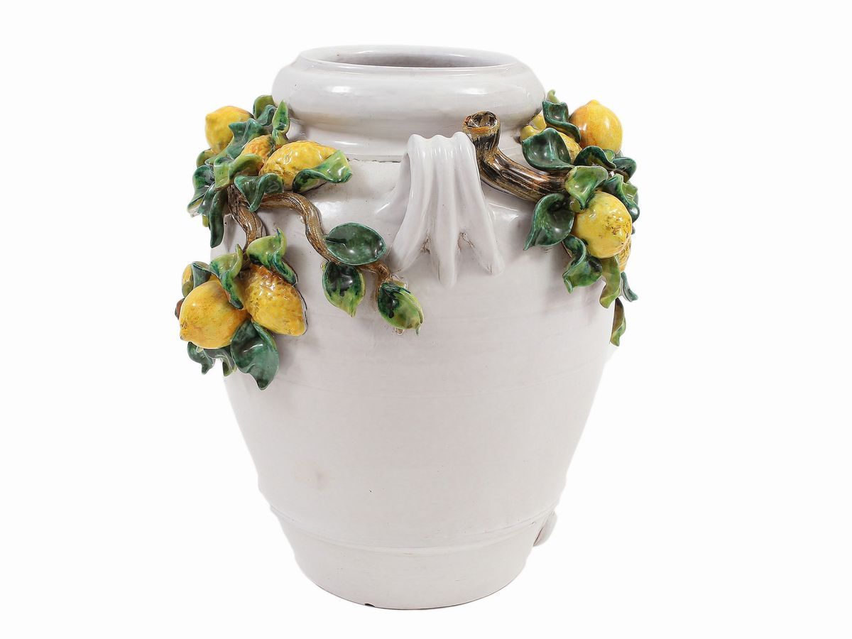Orcetto in Terracotta Smaltata Bianca