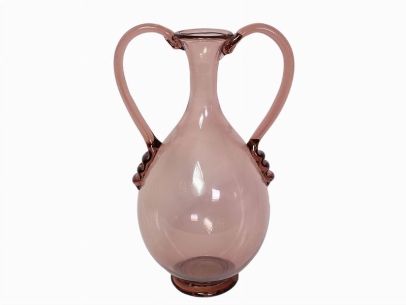 Vaso in Vetro Ad Anfora Vittorio Zecchin per Venini Murano Italia