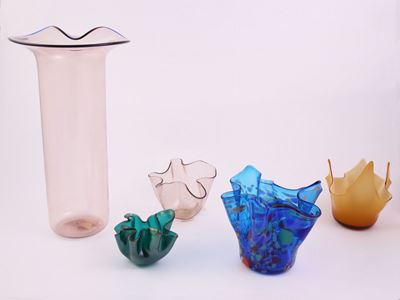Vaso Venini della Serie Svolazzi in Vetro Soffiato