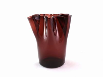Vaso a Fazzoletto in Vetro Soffiato di Murano