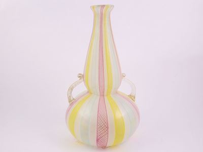 Vaso in Vetro Soffiato Reticello e Zanfirico