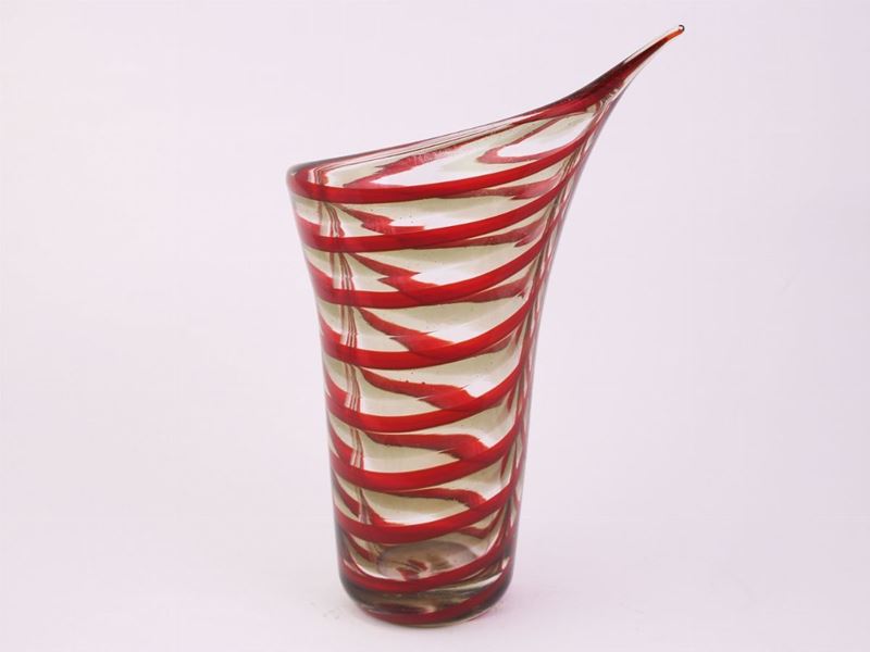 Vaso in Vetro "calla" Tyra Lundgrend per Venini