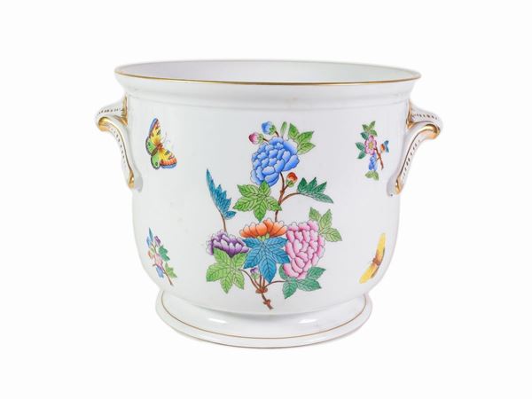 A large Herend porcelain ice bucket