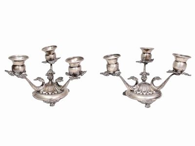 Coppia di Piccoli Candelabri in Argento
