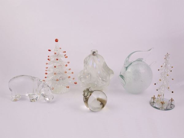 Six glass items