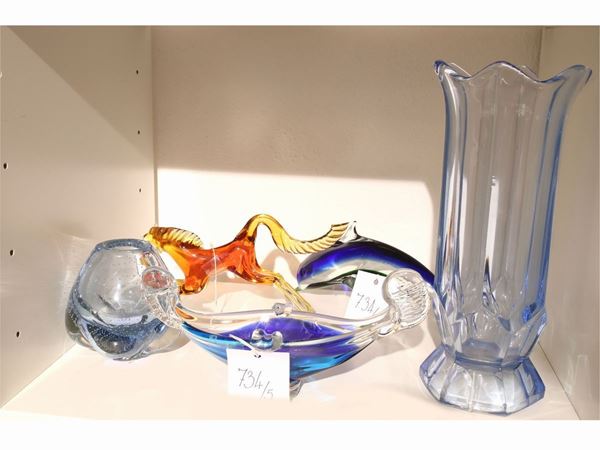 Five glass items  (Europe, 20th century)  - Auction The Collector's House - Villa of the Azaleas in Florence - III - III - Maison Bibelot - Casa d'Aste Firenze - Milano