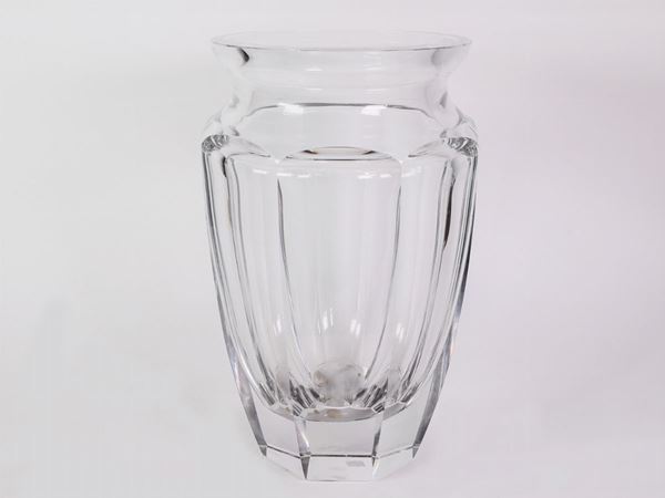 A crystal vase signed by Moser