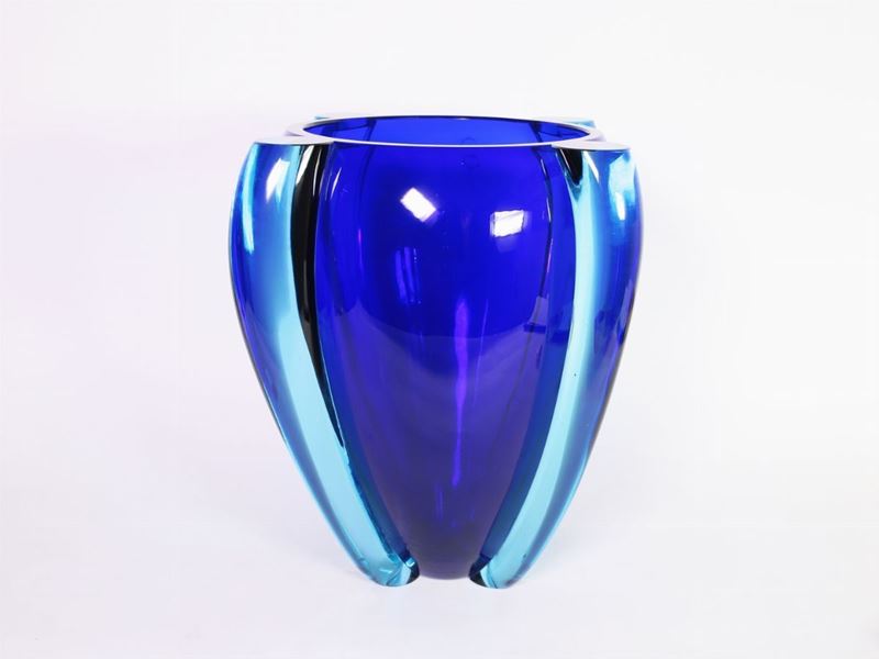 Vaso in Vetro Blu Cobalto