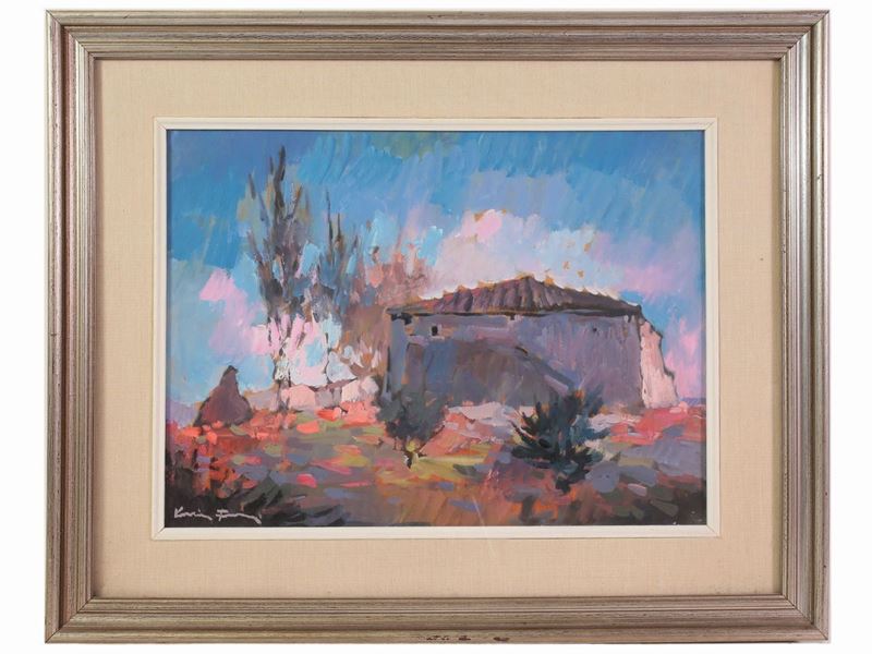 Voltolino Fontani Fontani - Paesaggio con Veduta di Casa