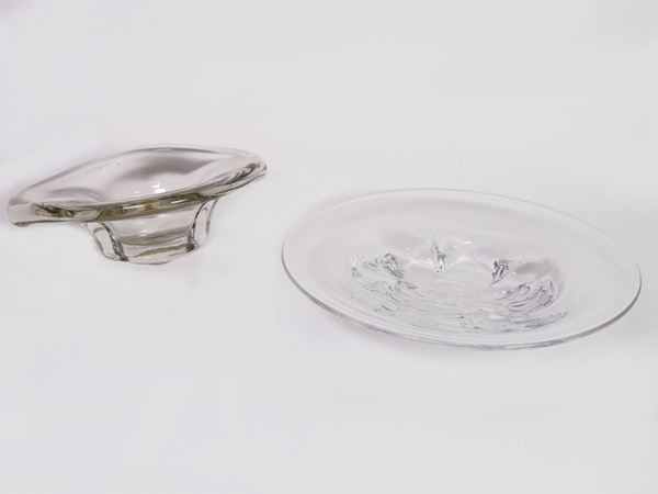 A crystal plate and a bowl