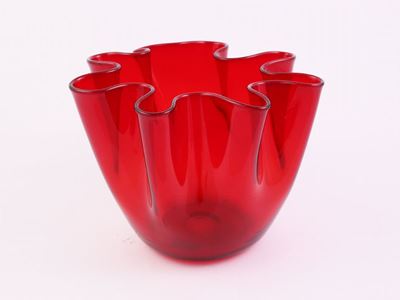 Vaso a Fazzoletto Rosso Rubino Fulvio Bianconi