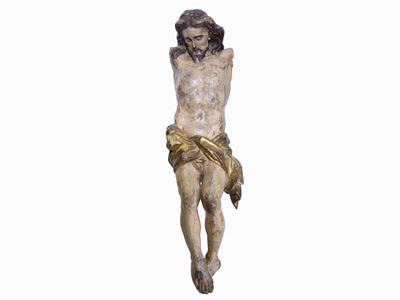 Cristo Crocifisso in Legno Intagliato e Dipinto
