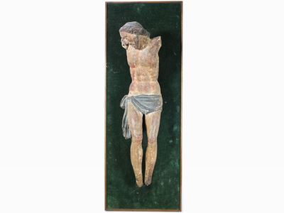 Cristo Crocifisso in Legno Intagliato e Dipinto
