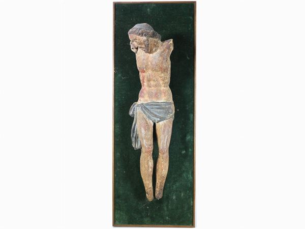 Scuola fiorentina del XVI secolo - Cristo crocifisso in legno intagliato e dipinto
