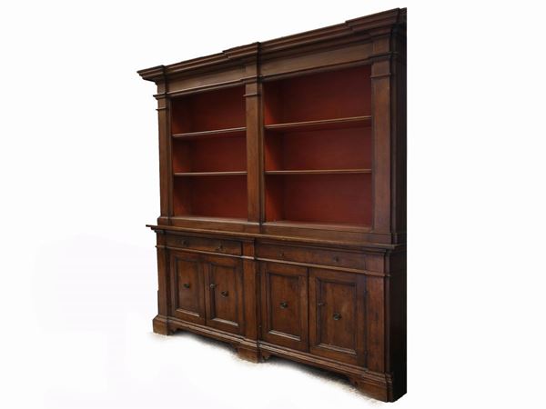 Libreria a due corpi in noce