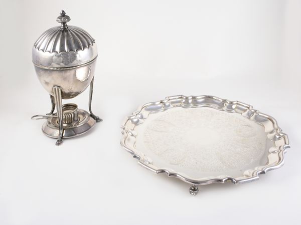 Two silver-plated table accessories