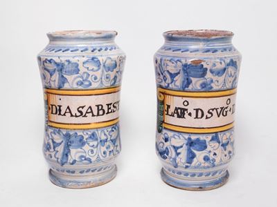 Coppia di Albarelli in Maiolica, Montelupo