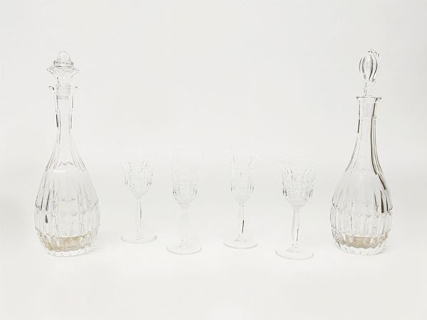 Servito di bicchieri in cristallo molato