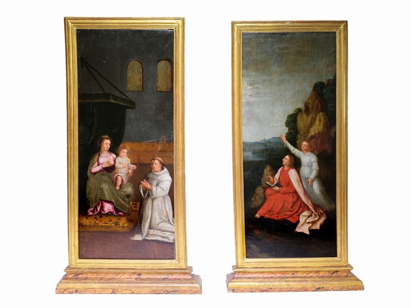 Scuola Fiamminga del XVI Secolo - Madonna con Bambino e Santi