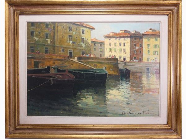 Renzo Martini : Vecchia Livorno  ((1937-2005))  - Auction The Collector's House - Villa of the Azaleas in Florence - I - I - Maison Bibelot - Casa d'Aste Firenze - Milano