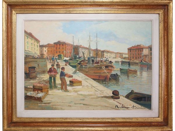 Renzo Martini : Barche e pescatori  ((1937-2005))  - Auction The Collector's House - Villa of the Azaleas in Florence - I - I - Maison Bibelot - Casa d'Aste Firenze - Milano