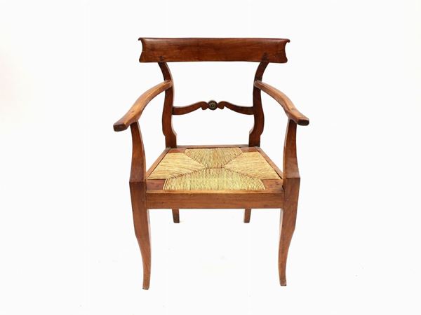 A cherrywood armchair  (Italy, Tuscany, mid 19th century)  - Auction Furniture and Paintings from Palazzo al Bosco and from other private property - Maison Bibelot - Casa d'Aste Firenze - Milano