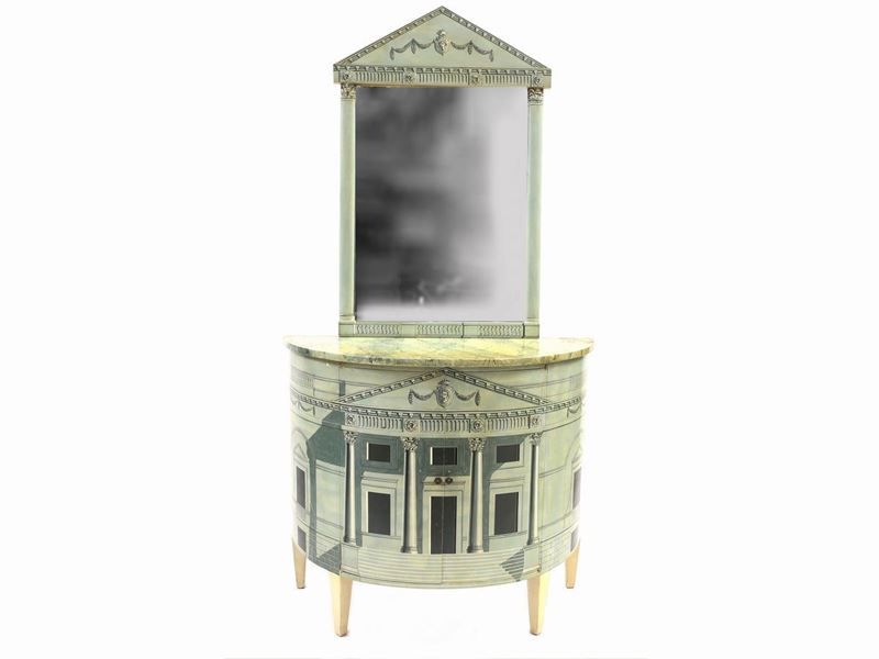 Da Piero Fornasetti - Credenza "palladiana" con Specchiera En Pendant