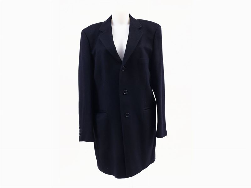 Cappotto da Uomo in Lana e Cashmere Nero, Loro Piana