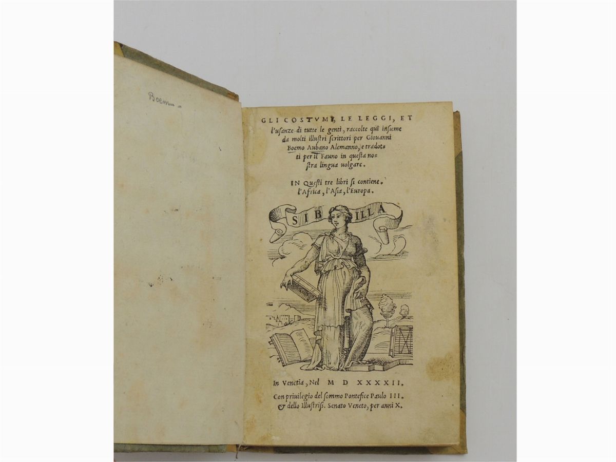 Johann Boehme - Gli Costumi, le Leggi, Et L'usanze di Tutte le Genti