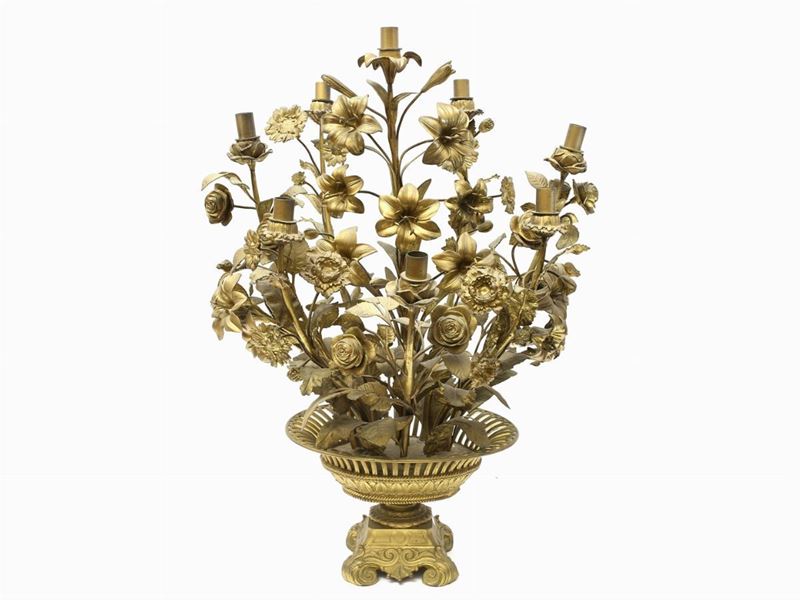 Grande Flambeau in Antimonio Dorato