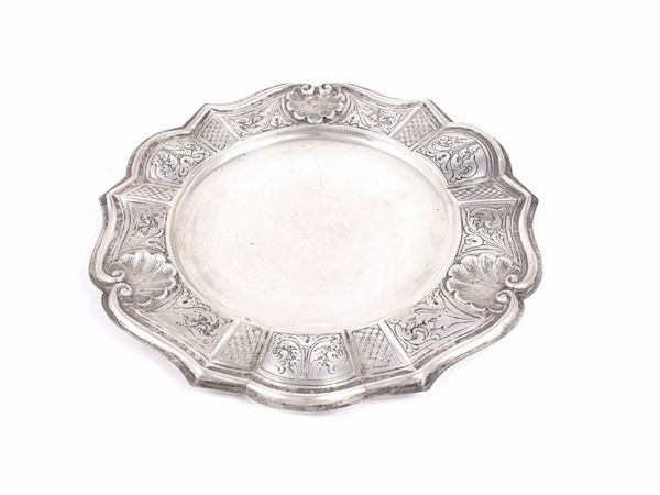 A small silver tray