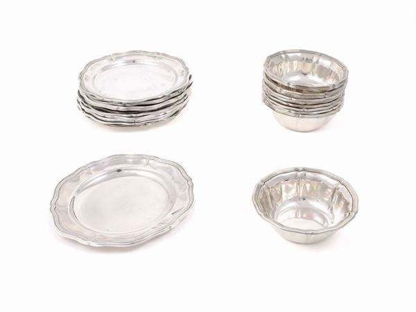An Alignani silver tableware set