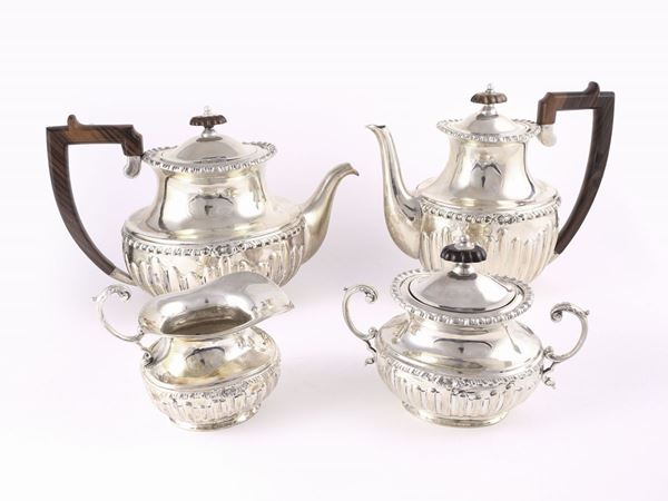 A silver tea and coffe set