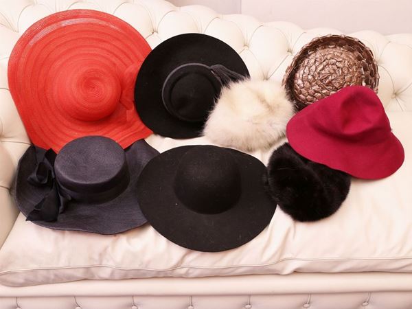 Straw and wool hats lot