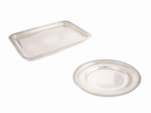 Two silve trays