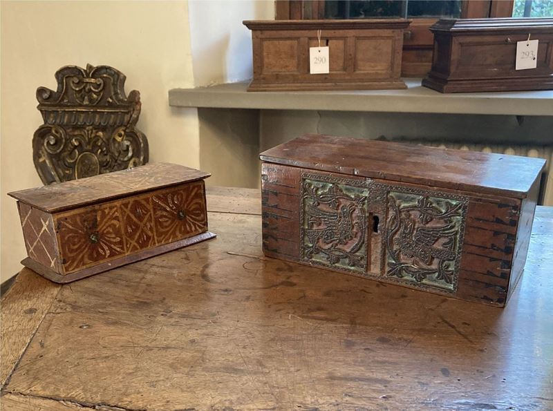 Due Cofanetti in Noce Legno Tenero