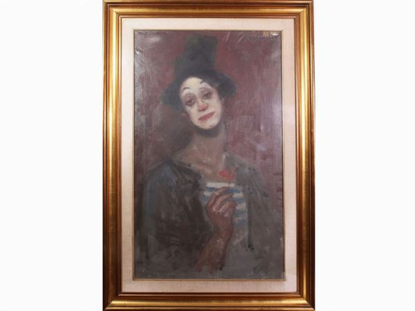 Osman Lorenzo De Scolari : Clown  ((1908-1998))  - Auction The Collector's House - Villa of the Azaleas in Florence - I - I - Maison Bibelot - Casa d'Aste Firenze - Milano