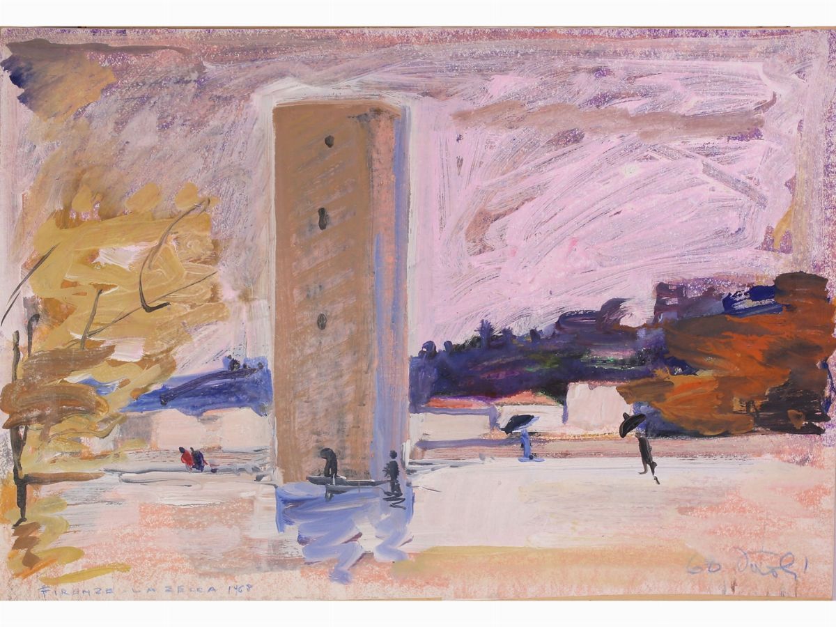 Bruno Paoli - Firenze la Zecca 1968 e Veduta della Chiesa di Santo Spirito 1966