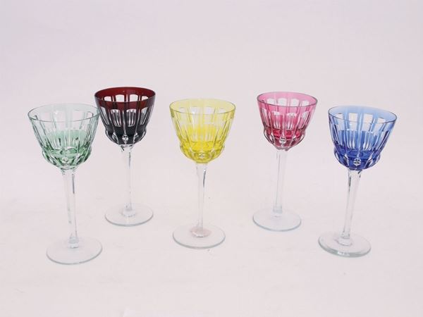 Serie di dodici bicchieri Arlecchino in cristallo