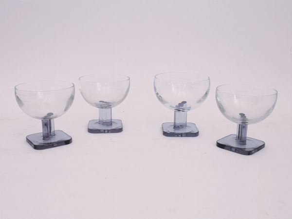 A set of eighteen crystal glasses