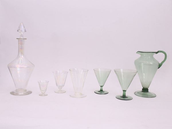 Two blown glass glasses service  (early 20th century)  - Auction The Collector's House - Villa of the Azaleas in Florence - III - III - Maison Bibelot - Casa d'Aste Firenze - Milano