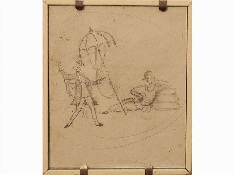 Decoratore Ceramista degli Anni Venti - Da Gio Ponti, Studio per il Grande Piatto la Lettura