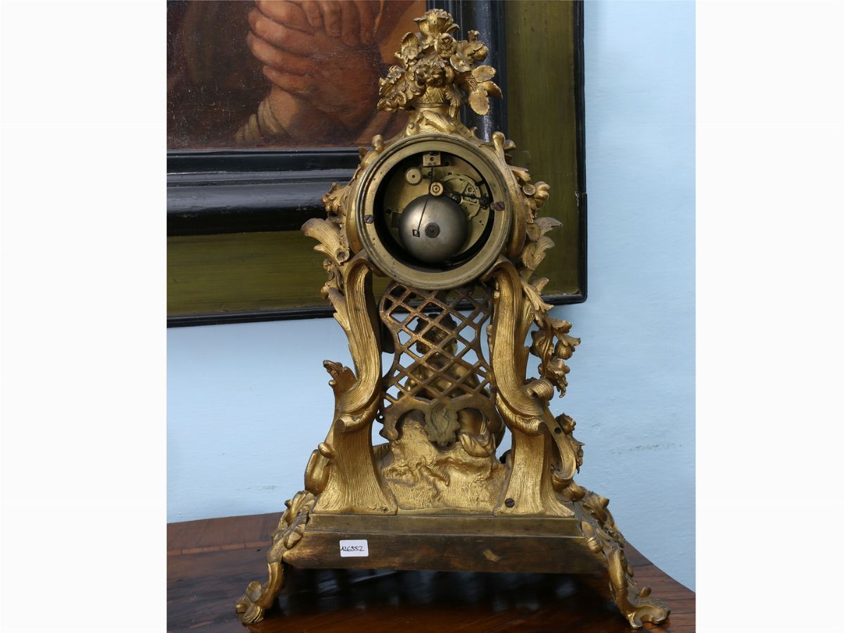 Orologio da Camino in Bronzo Dorato