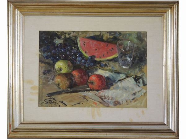 Sergio Cirno Bissi - Still life with fruit 1969