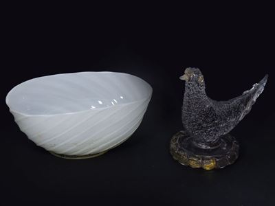 Due Oggetti in Vetro Soffiato di Murano