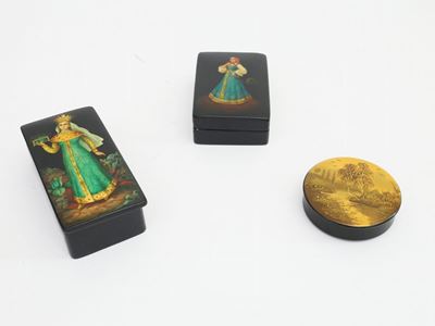 Tre Tabacchiere in Lacca