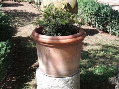 Basamento D'epoca a Plinto Cilindrico in Pietra Serena